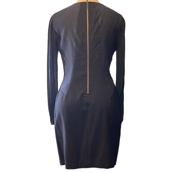 Helmut Lang Draped Pleated Zipper Mini Dress, Black, size 6 - Picture 8 of 12
